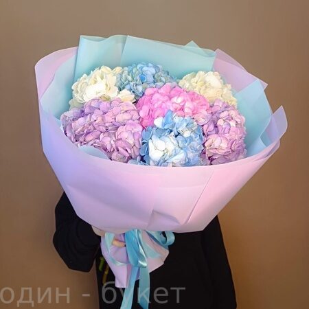 Букет из 7 гортензий микс